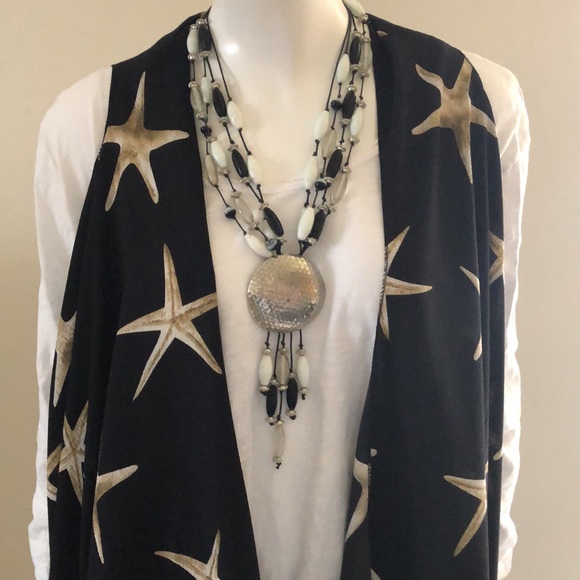 Women's Navy with Stars Kimono - Picture 3 of 4